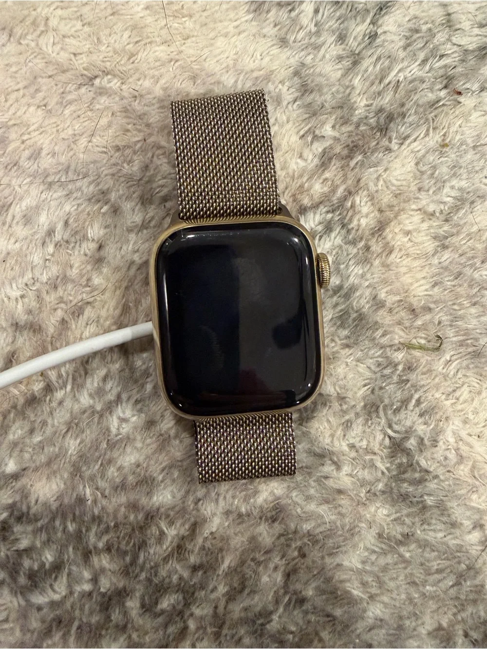 Apple Watch Series 7 Gold Stainless Steel Case with Gold Milanese Loop 41mm